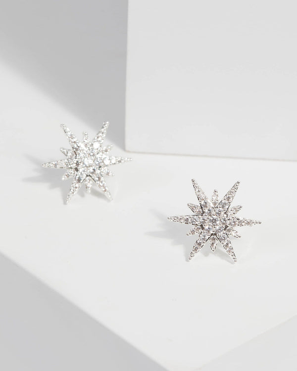 Cubic Zirconia Pave Star Stud Earrings | Earrings