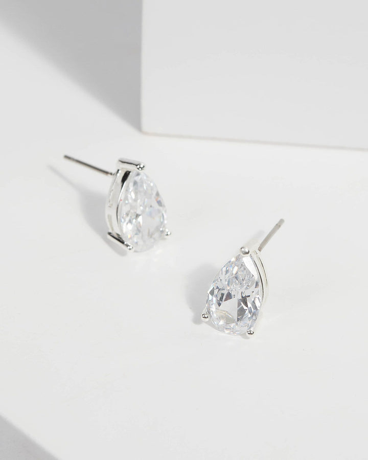 Cubic Zirconia Pear Stud Earrings | Earrings
