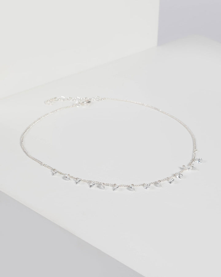 Cubic Zirconia Tear Drop Chain Necklace | Necklaces