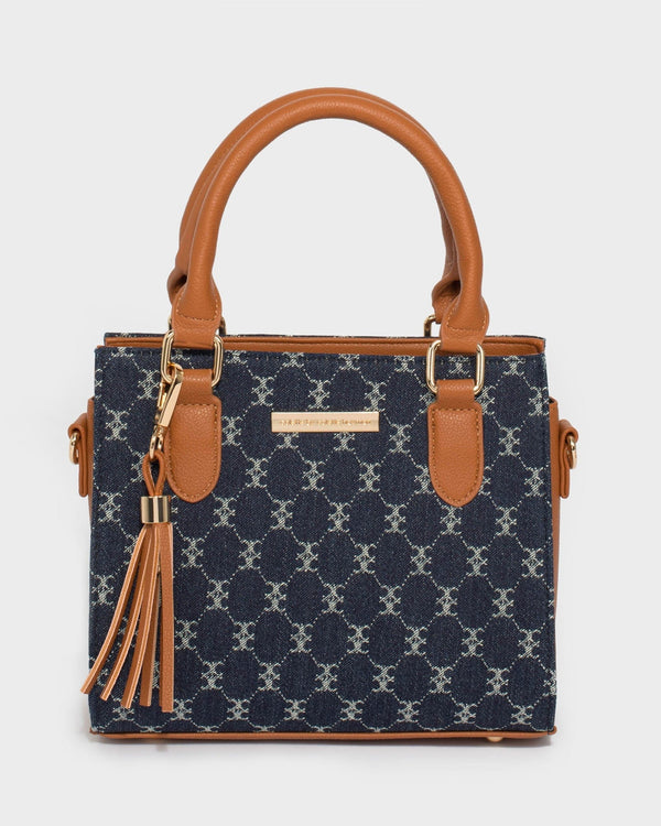 Colette by Colette Hayman Denim Monogram Sia Tassel Mini Bag