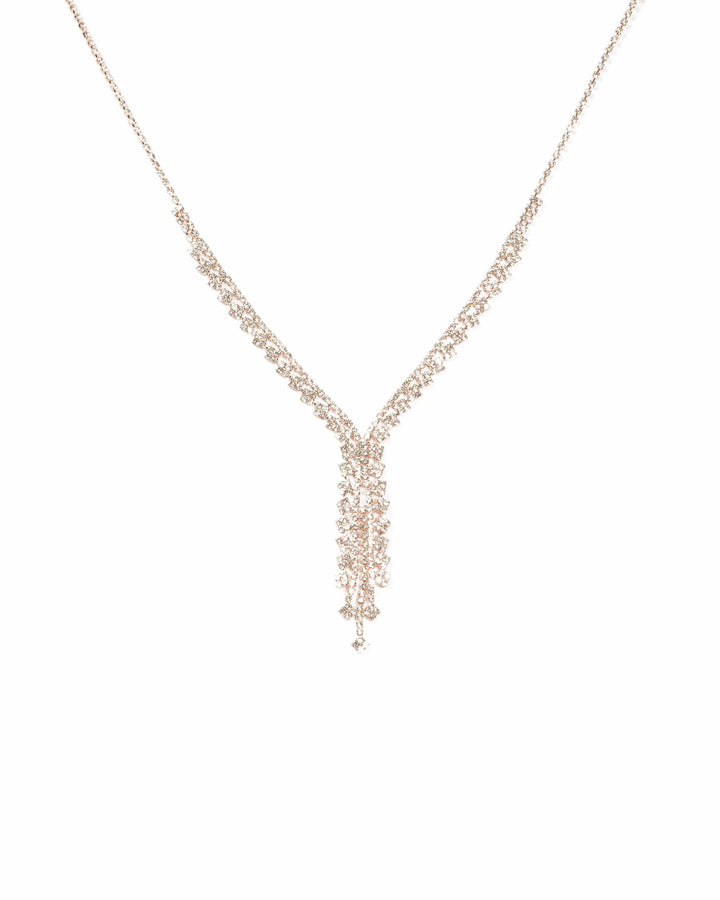 Diamante Chain Lariat Necklace | Necklaces