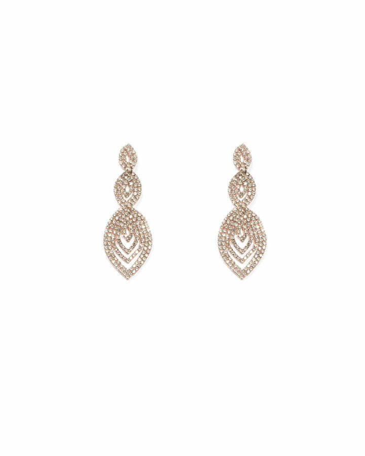 Diamante Cup Chain Tiered Earrings | Earrings