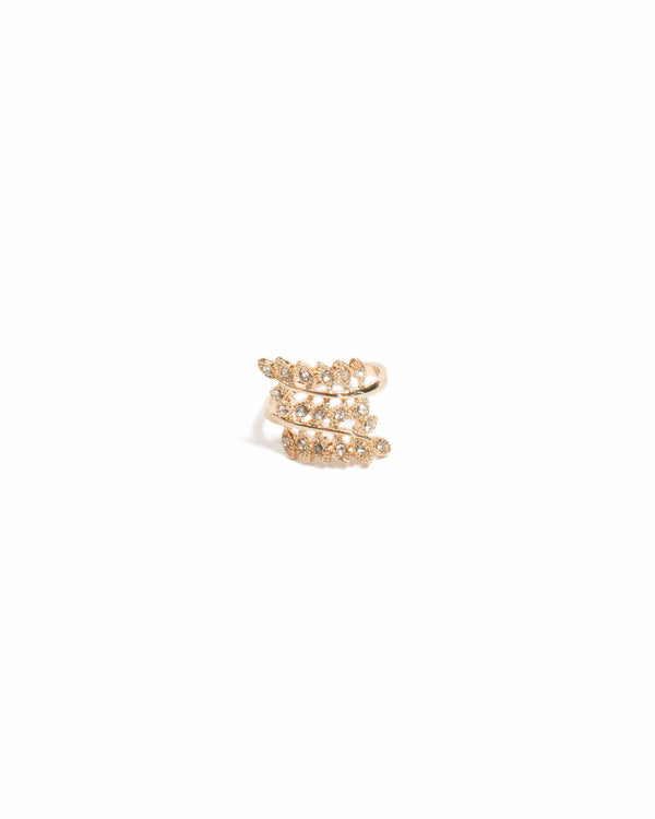 Colette by Colette Hayman Diamante Leaf Wrap Ring - Medium
