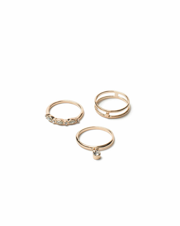 Colette by Colette Hayman Diamante Link Ring Pack - Medium