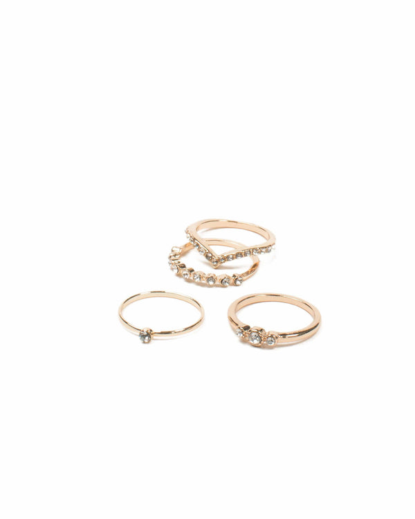 Colette by Colette Hayman Diamante Metal Ring Pack - Medium