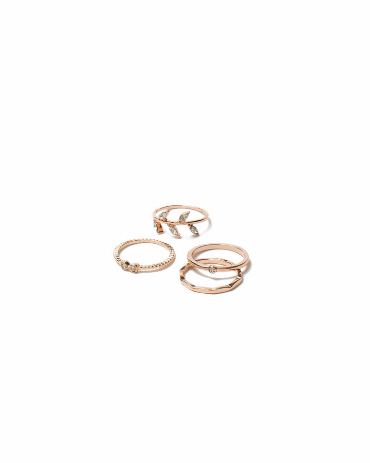 Colette by Colette Hayman Diamante Petal Ring Pack - Medium