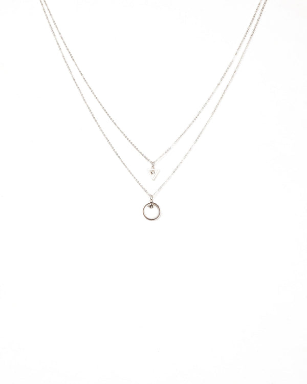 Colette by Colette Hayman Diamante Stone Shapes 2 Row Necklace