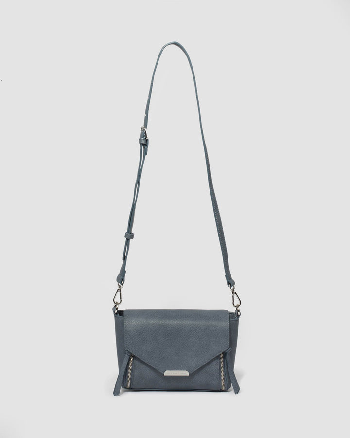 Dusty Blue Lydia Zip Crossbody Bag – colette by colette hayman
