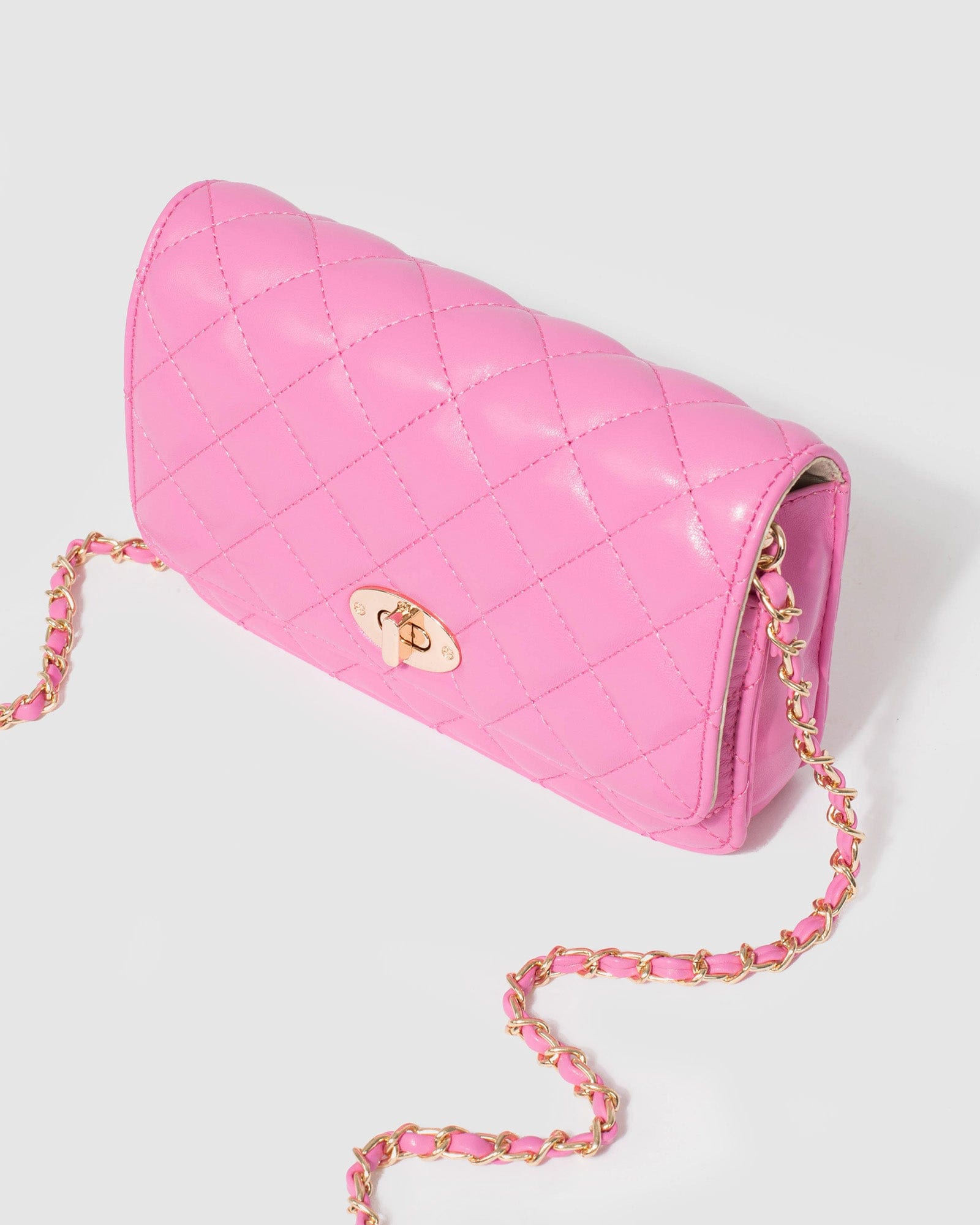 Eboni Quilted Pink Crossbody Bag colette by colette hayman
