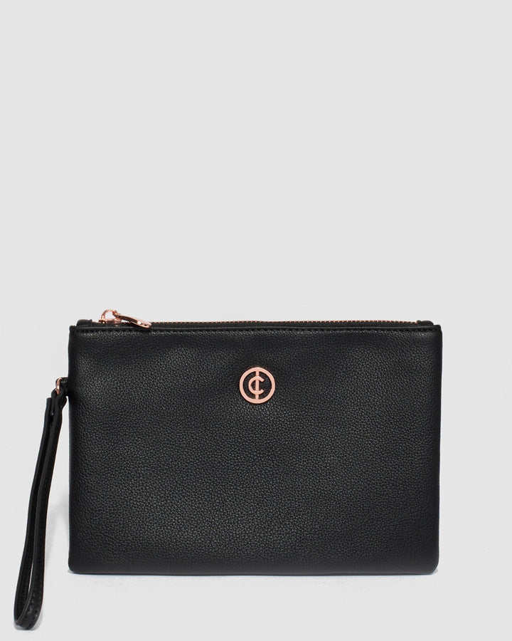Ellie Black Wristlet Purse - Main Image