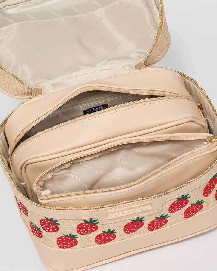 Colette by Colette Hayman Embroidered Natural Cosmetic Case