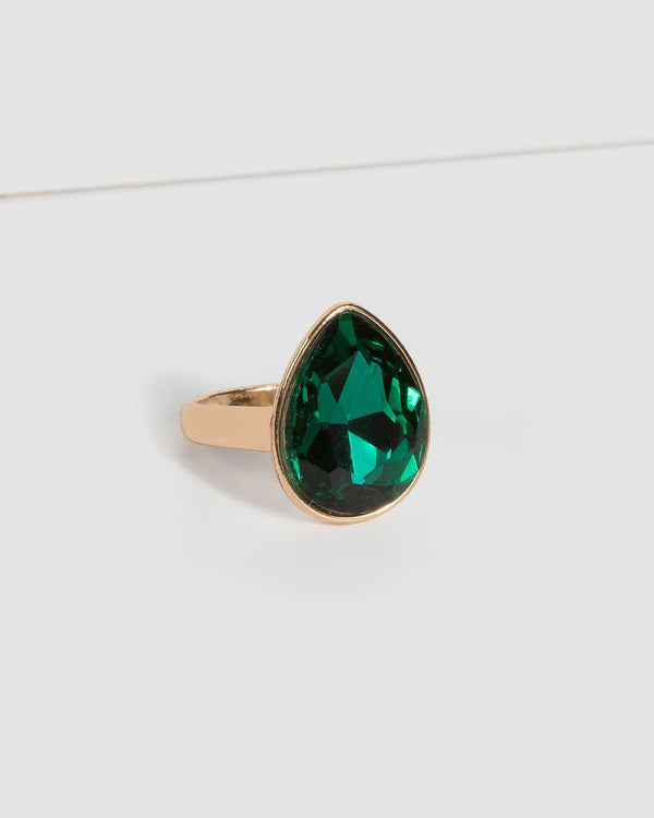 Emerald Crystal Cocktail Ring | Rings