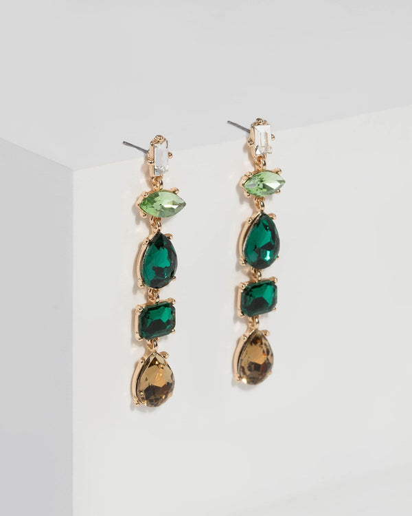 Emerald Drop Stone Earrings | Earrings