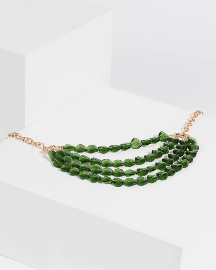 Emerald Multi Row Statement Necklace | Necklaces