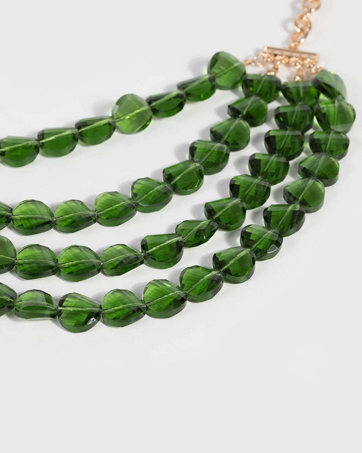 Emerald Multi Row Statement Necklace | Necklaces