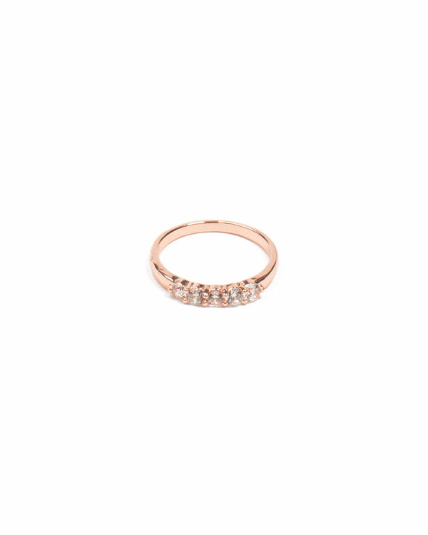 Colette by Colette Hayman Fine Diamante Rose Gold Stone Ring - Large