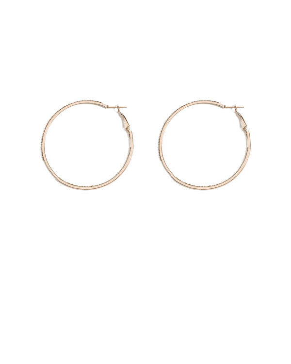 Fine Diamante Stone 45mm Hoop Earrings | Earrings