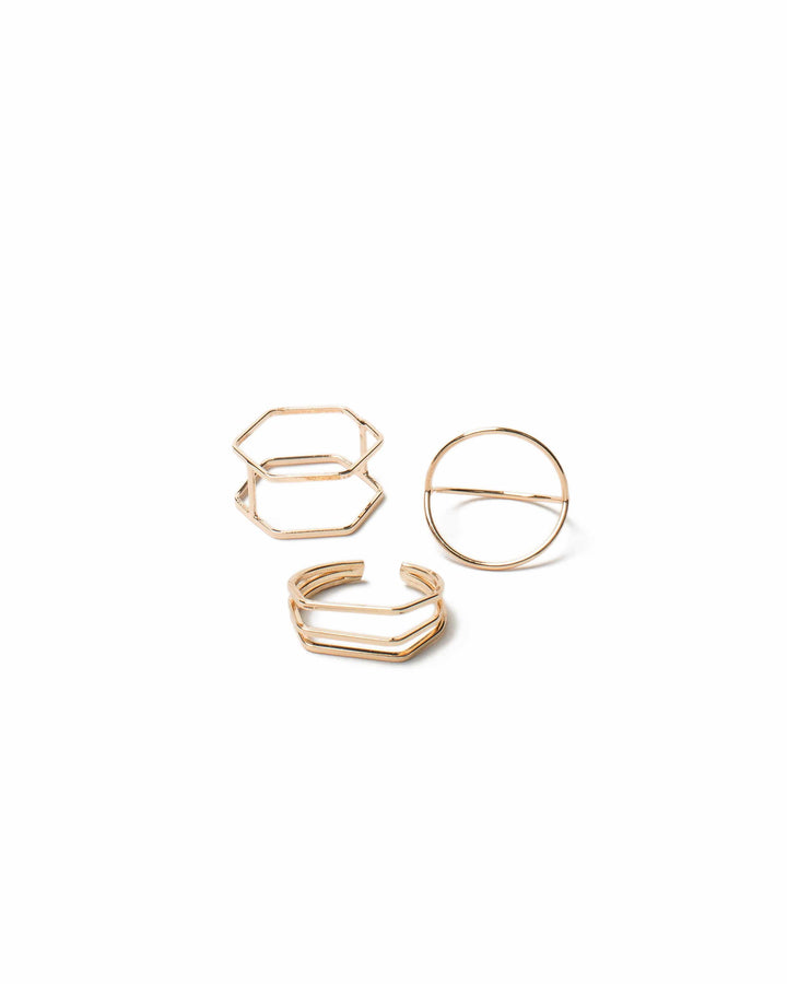 Colette by Colette Hayman Fine Geometric Ring Pack - Medium