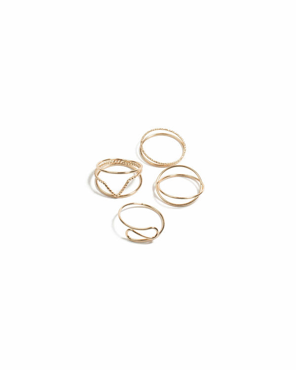 Colette by Colette Hayman Fine Metal 4 Pack Ring - Medium