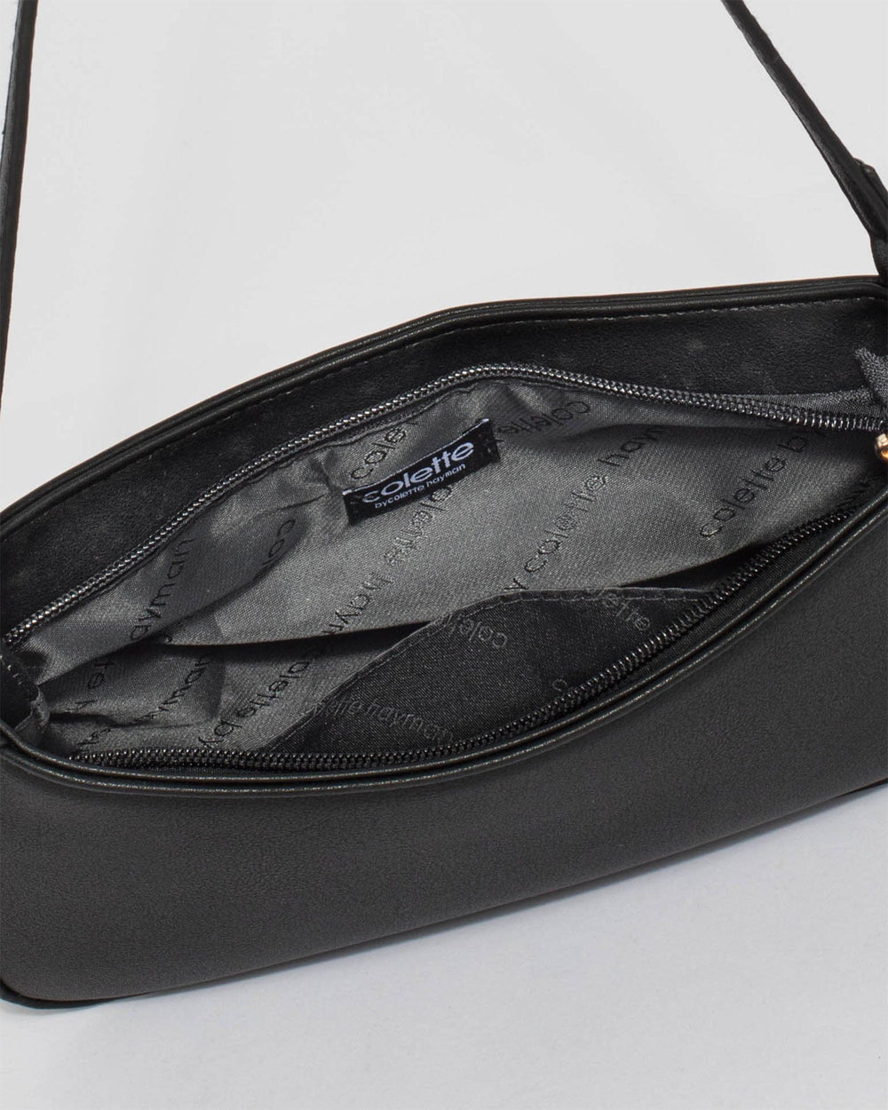 Frankie Black Heart Baguette Bag