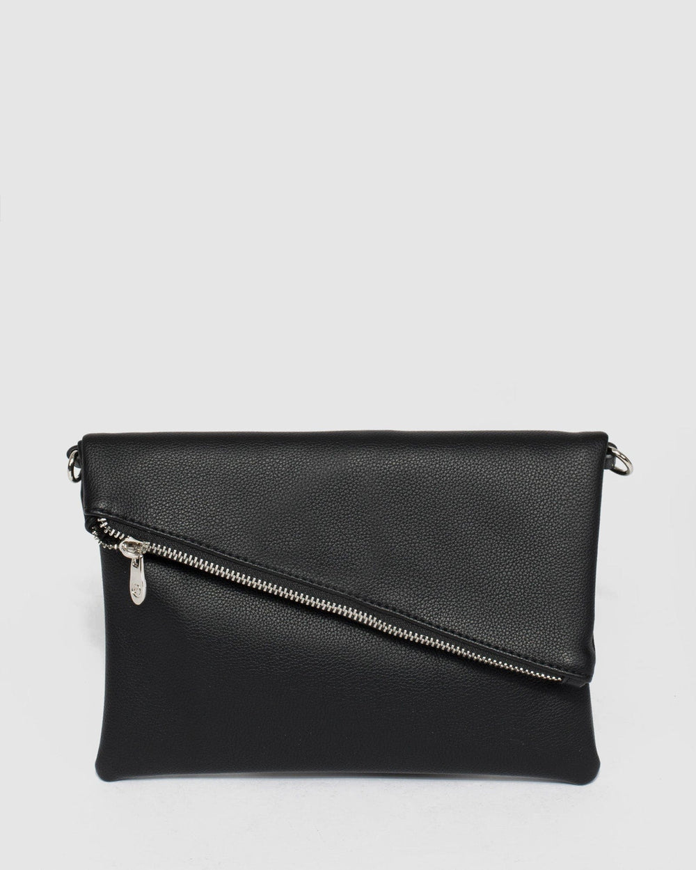 Gabi Black Foldover Clutch Bag - Main Image