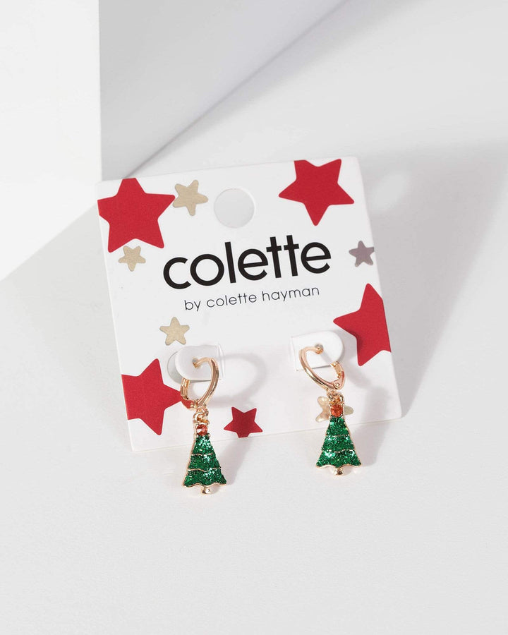 Glitter Christmas Tree Drop Earrings | Earrings