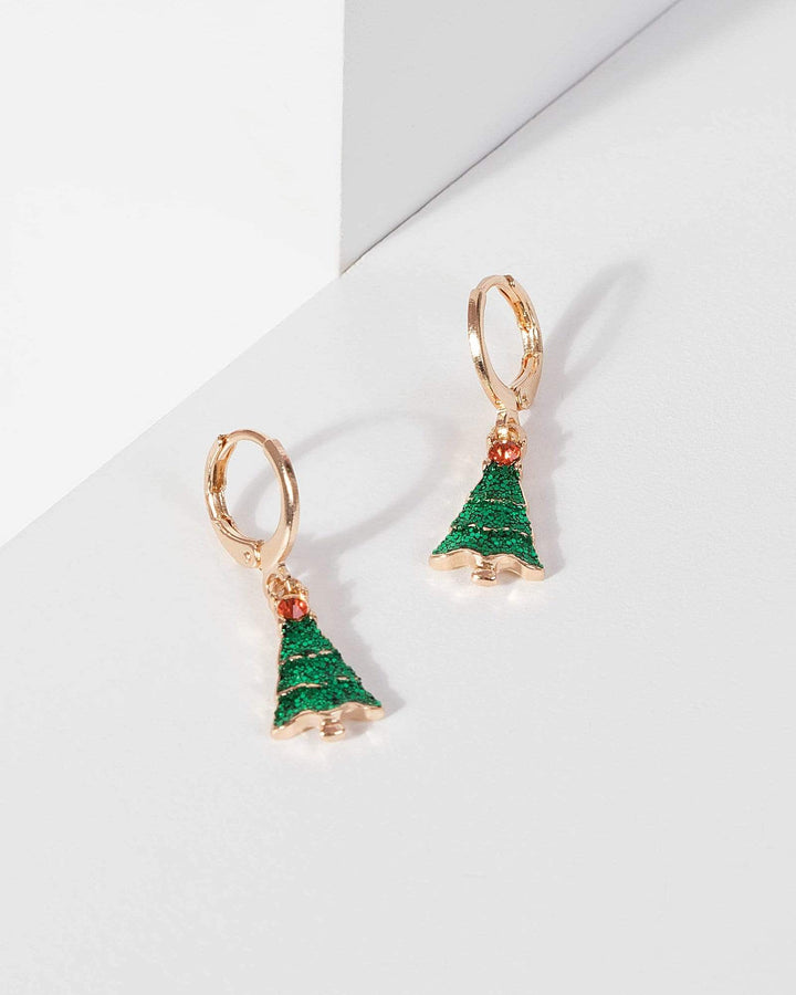 Glitter Christmas Tree Drop Earrings | Earrings