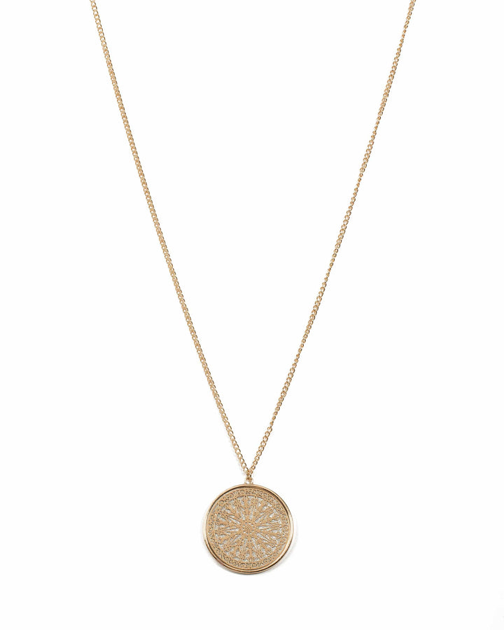 Colette by Colette Hayman Glitter Filigree Gold Pendant Necklaces