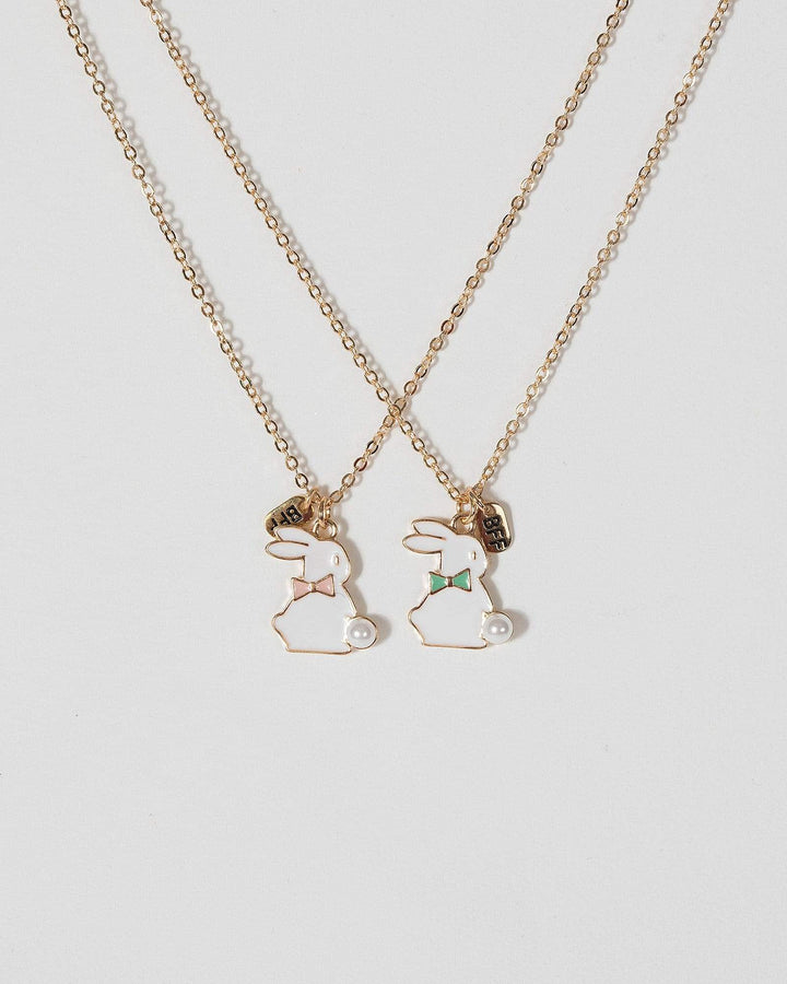 Gold 2 Pack Pearl Bunny Bff Necklace | Necklaces