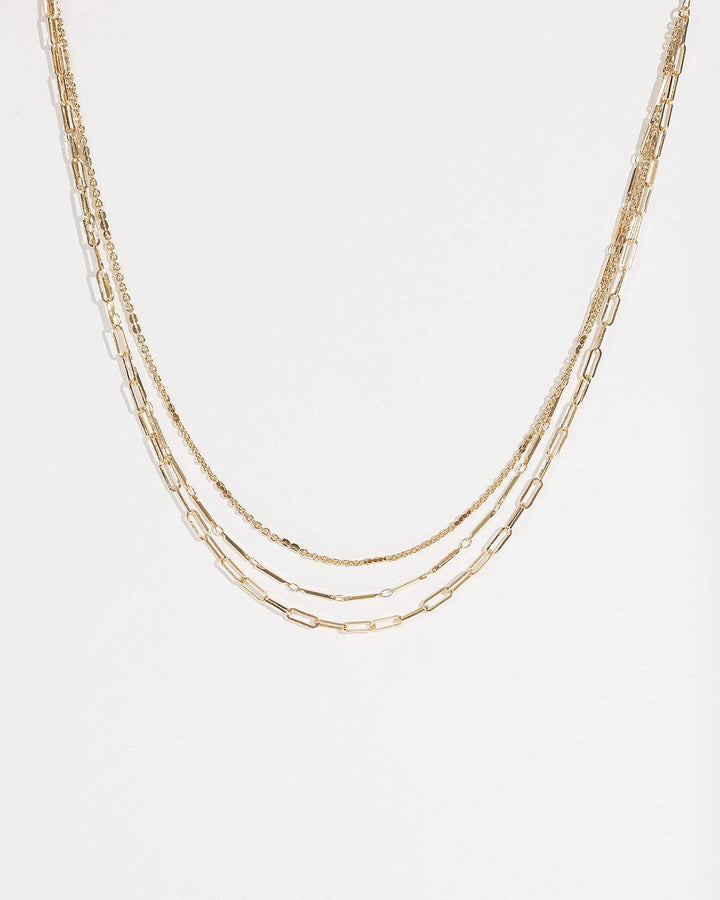 Colette by Colette Hayman Gold 3 Layer Long Chain Necklace