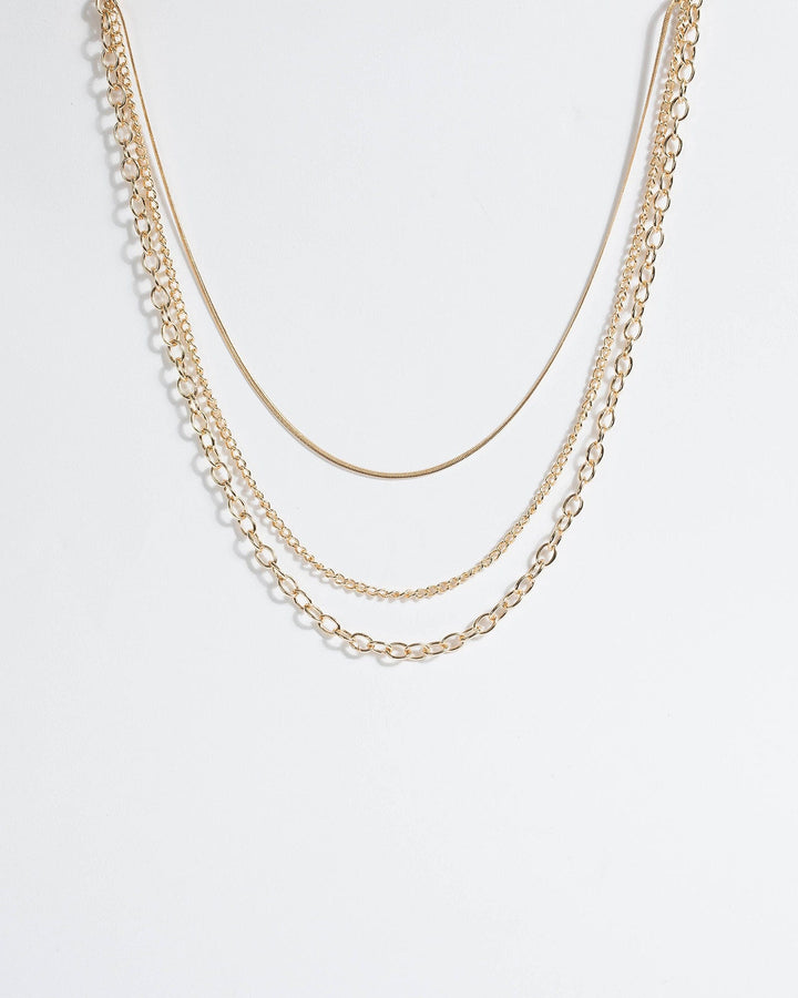 Gold 3 Pack Medium Chain Layer Necklace | Necklaces