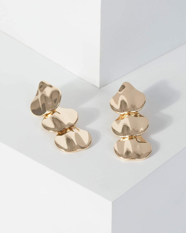 Gold 3 Piece Drop Earrings | Earrings