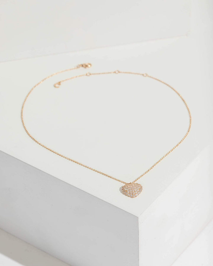 Gold 3D Heart Pendant Necklace | Necklaces