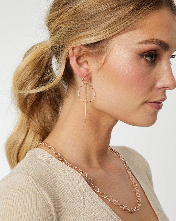 Gold 65Mm Circle Bar Fine Drop Earrings | Earrings