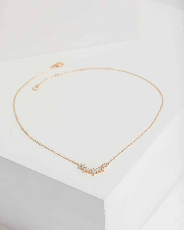 Gold Accordian Semi Circle Necklace | Necklaces