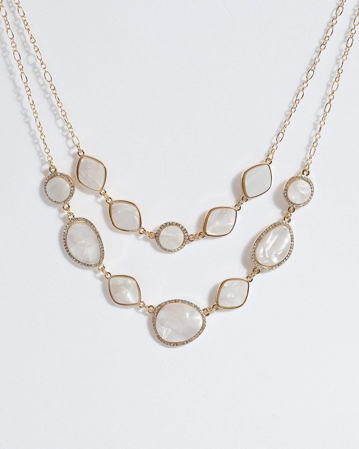 Gold Acrylic 2 Layer Necklace | Necklaces
