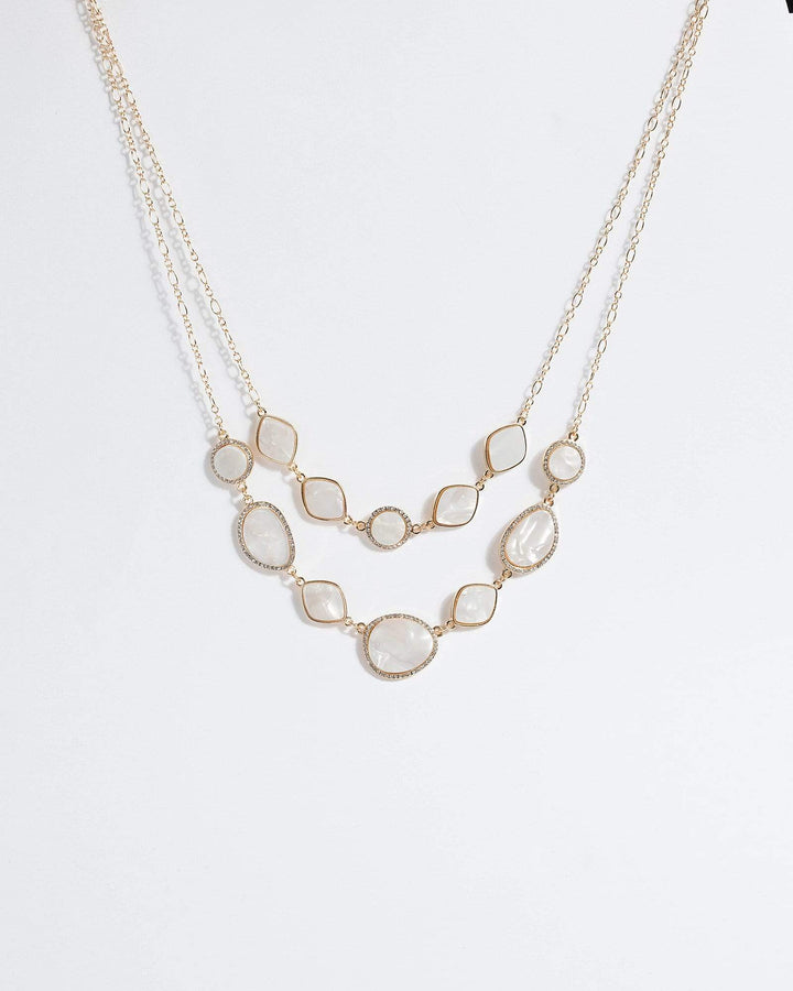 Gold Acrylic 2 Layer Necklace | Necklaces