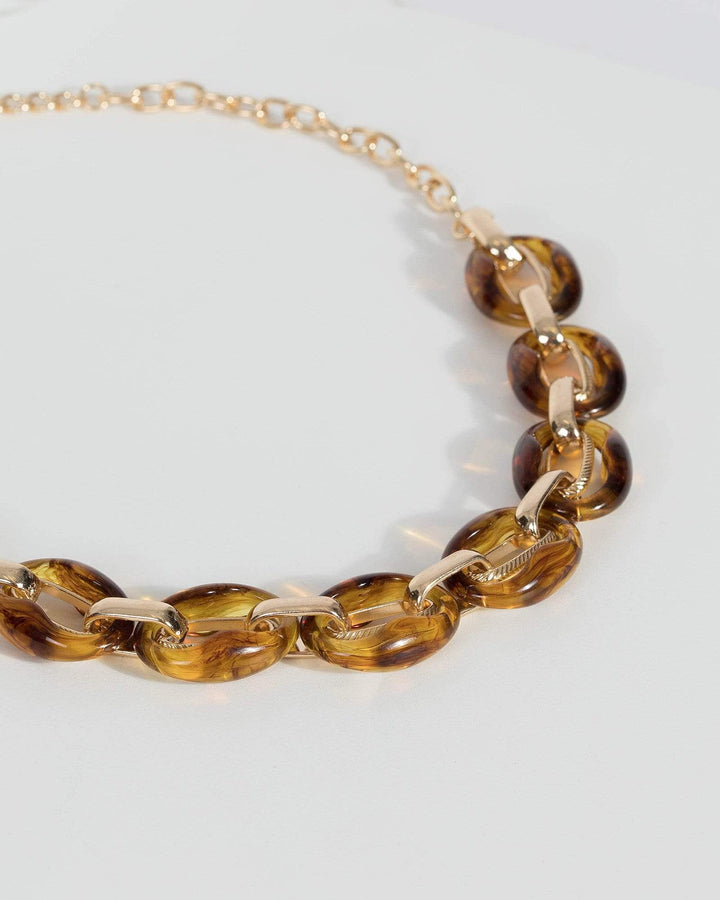 Gold Acrylic Chunky Chain Necklace | Necklaces