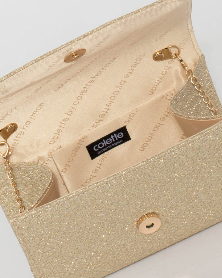 Gold Alison Flap Clutch Bag | Clutch Bags
