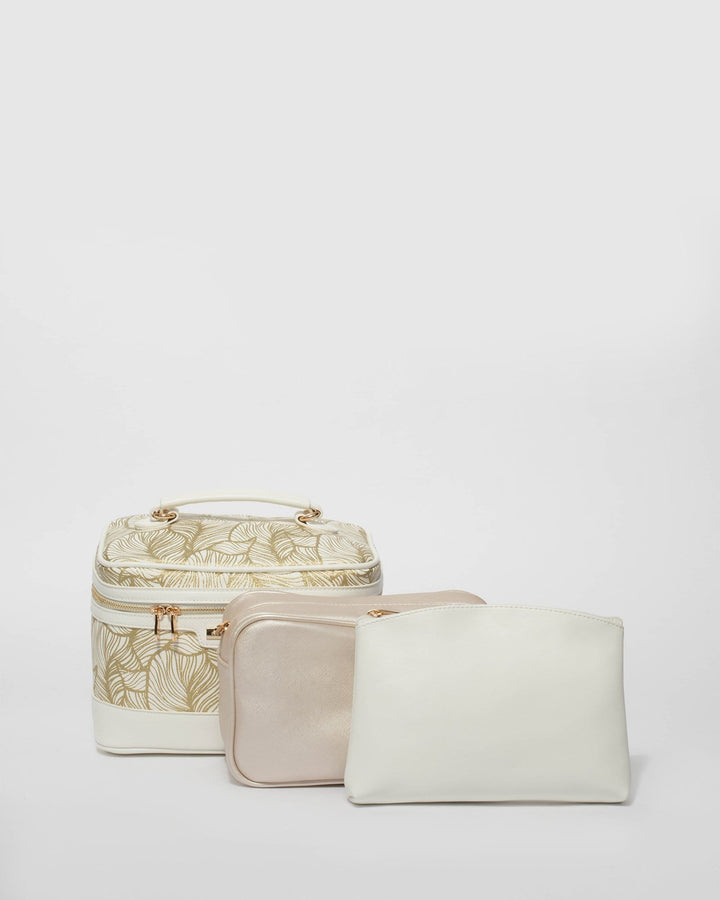 Gold and White Cosmetic Pack | Cosmetic Cases