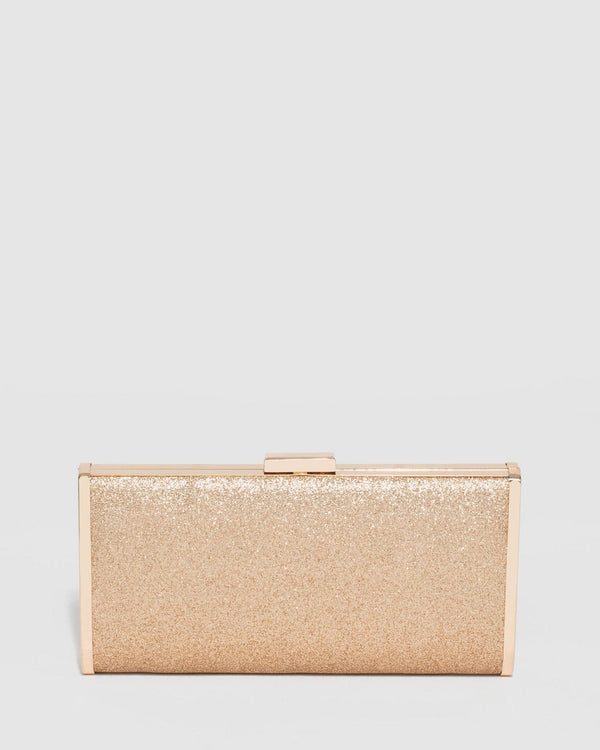 Gold Anela Hardcase Clutch Bag | Clutch Bags