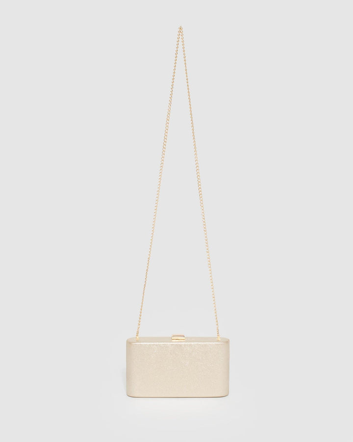 Gold Annalise Curved Clutch Bag | Clutch Bags