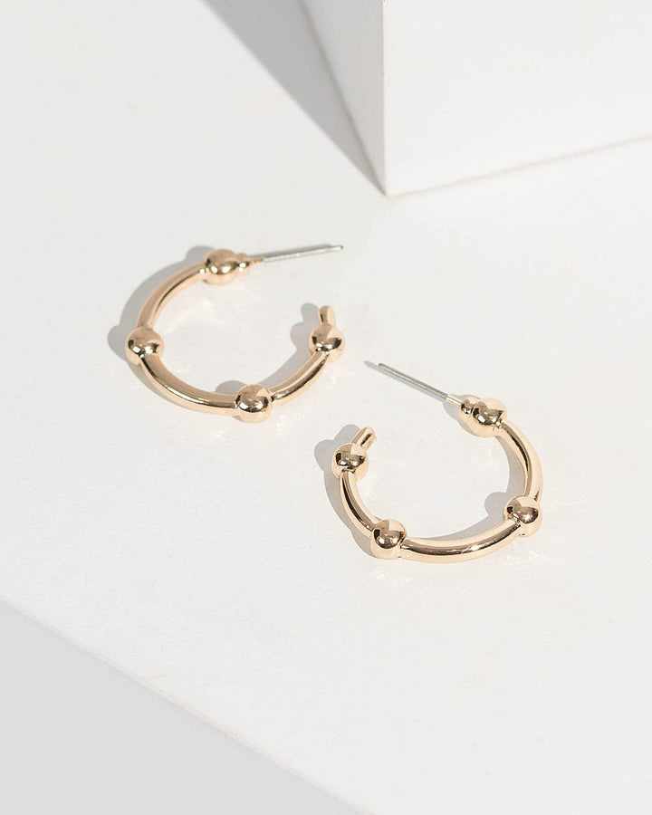 Colette by Colette Hayman Gold Beaded Hoop Earrings