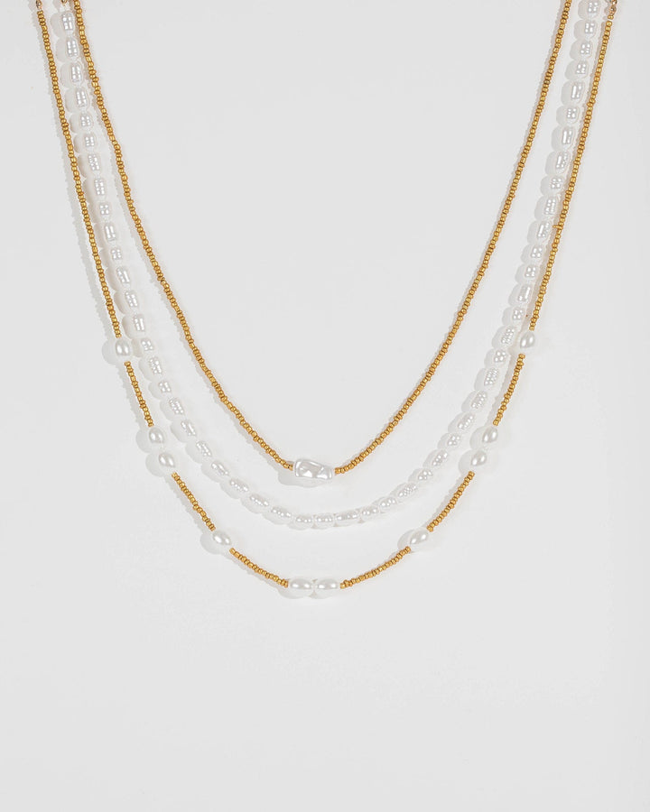 Gold Beaded Pearl Multi Pack Necklaces | Necklaces