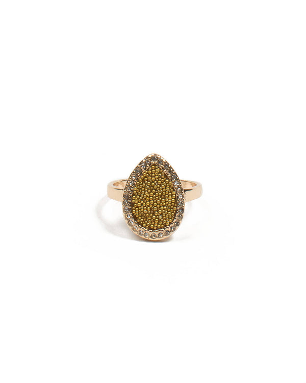 Colette by Colette Hayman Gold Beaded Teardrop Ring - Medium
