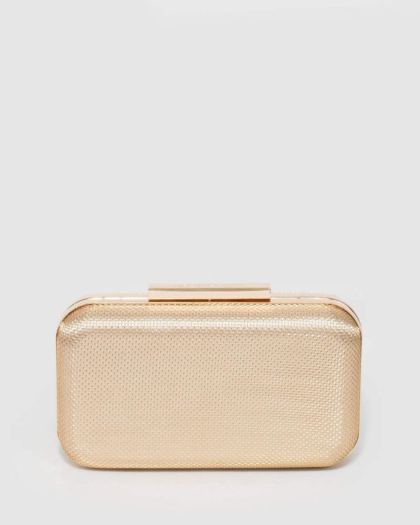 Gold Becca Mesh Box Clutch Bag | Clutch Bags