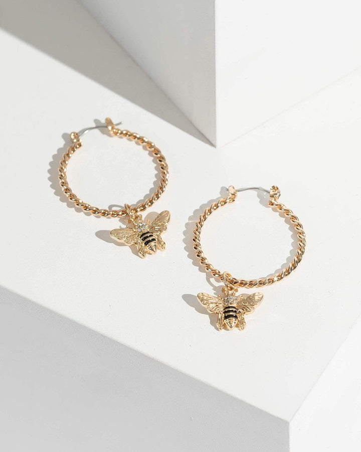 Colette by Colette Hayman Gold Bee Hoop Earrings