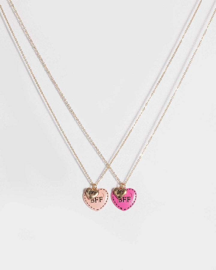 Gold Bff Love Heart Necklace | Necklaces