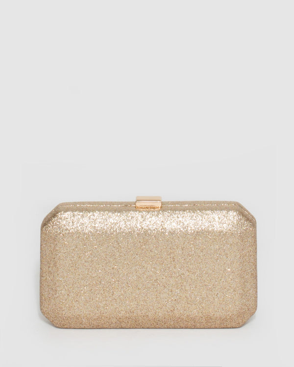 Gold Bonita Hardcase Clutch Bag | Clutch Bags