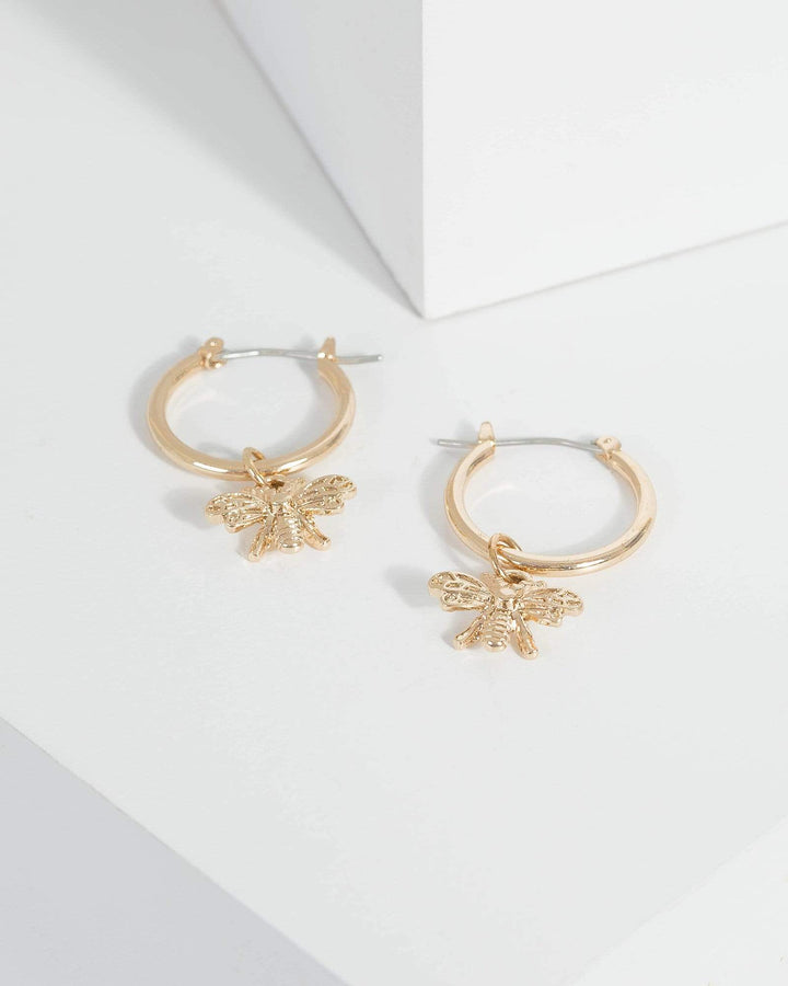 Gold Bumble Bee Hoop | Earrings